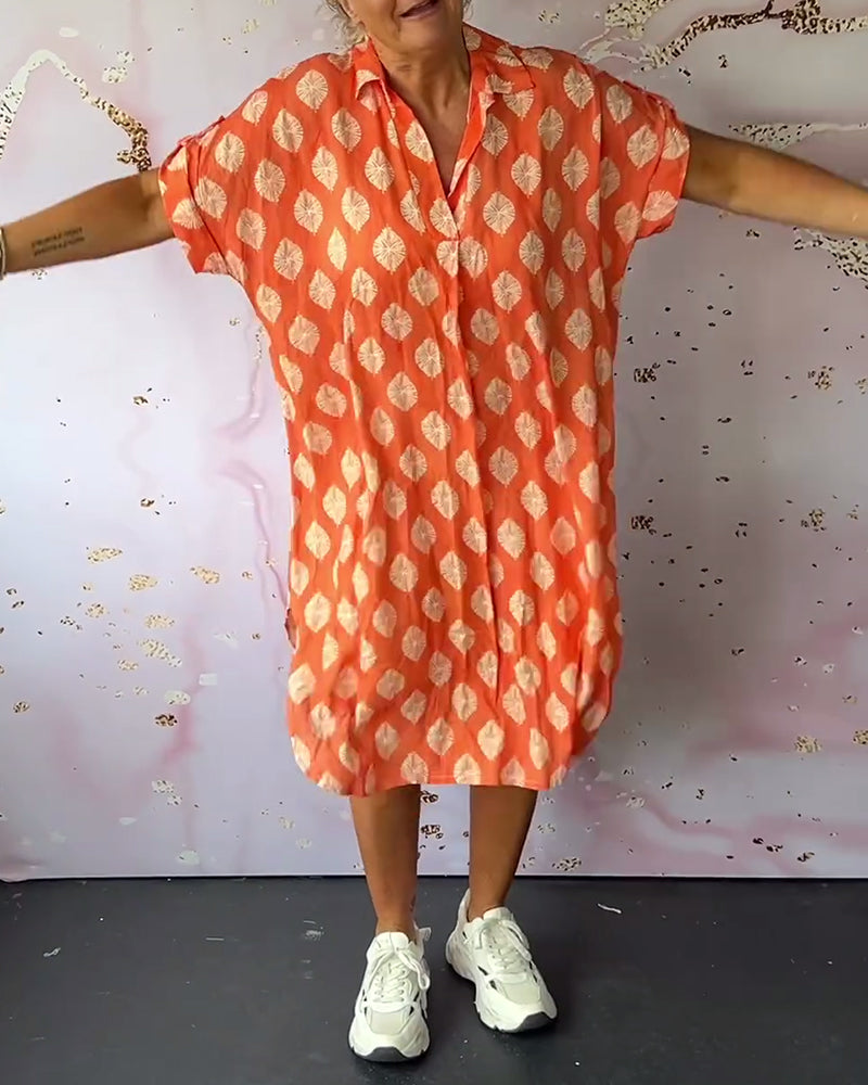 Paisley Stylish Dress with V-Neck - Elena Harper
