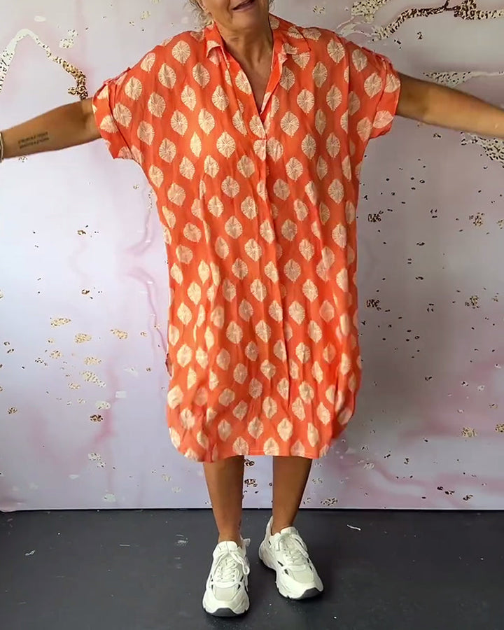 Paisley Stylish Dress with V-Neck - Elena Harper