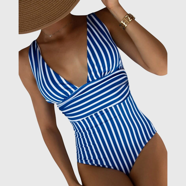 Women’s Tailored Swimsuit – V-Neck, Suitable for Summer and Beach Use