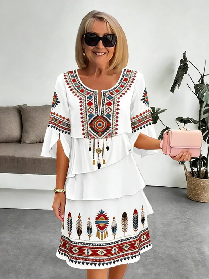 Sienna | Elegant Comfort Printed Midi Dress