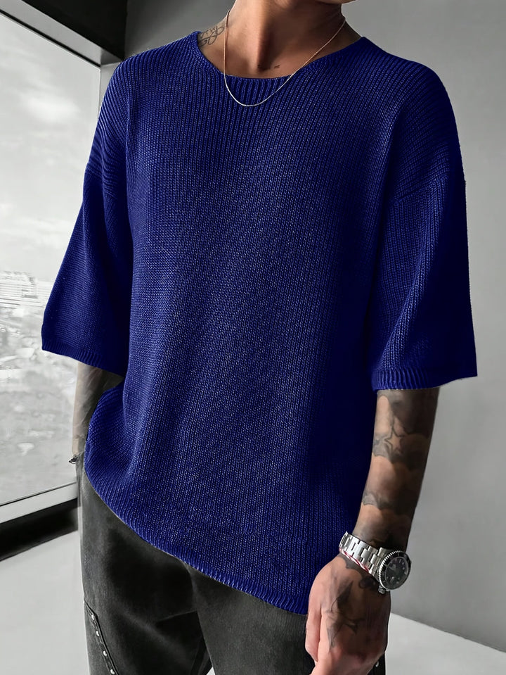 LAURENT MONACO | COLLARLESS KNIT SWEATER FOR MEN