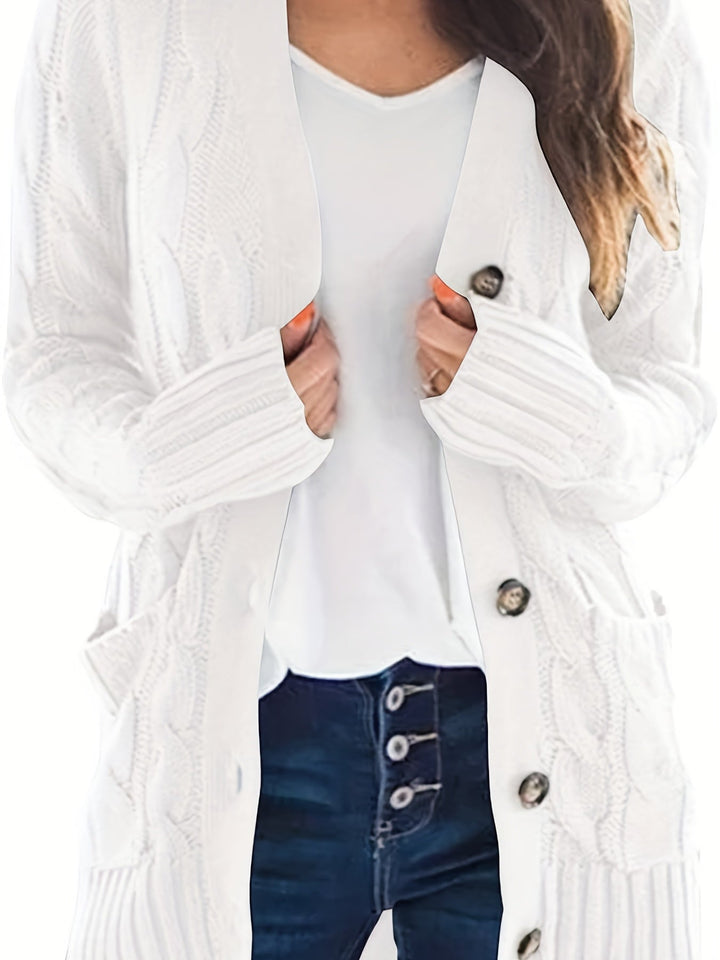 Caroline - Elegant Twisted Cardigan with Patch Pockets