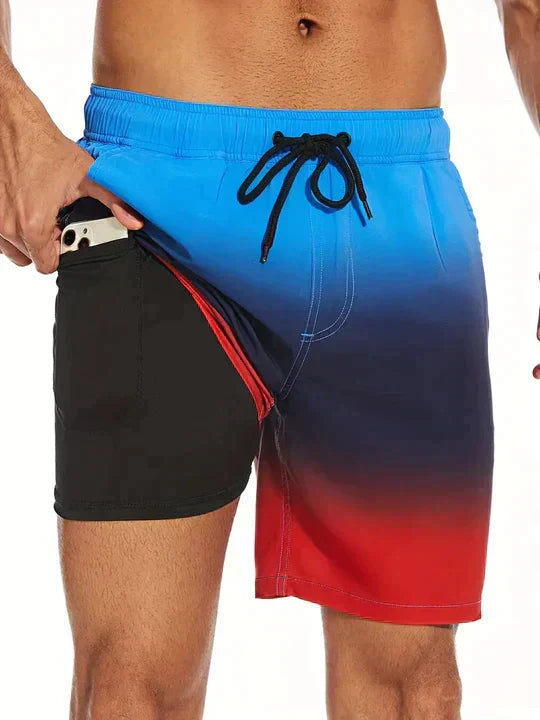 Men's Montarello Summer Quick-Dry Swim Shorts with Compression Liner