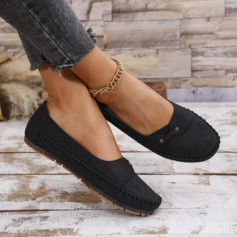 Leticia Women's Leather Shoes, Non-Slip & Soft, view 8 - Elena Harper