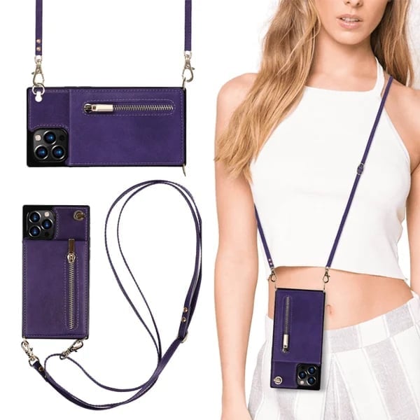 Leather iPhone Case with Zipped Card Holder – Stylish, Practical, and Secure