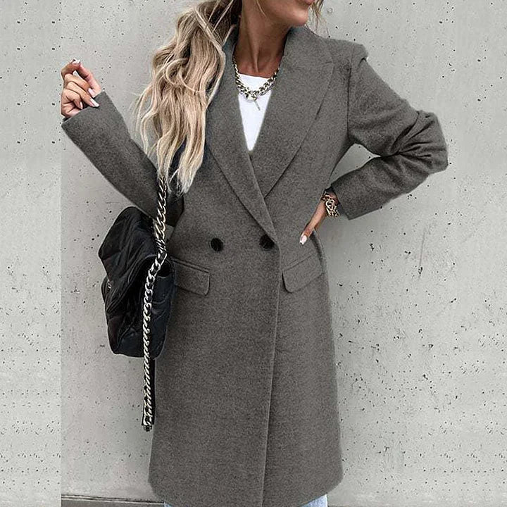 Aaliyah Classic Winter Coat with Lapels - Elena Harper