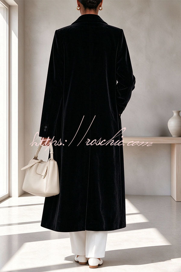 The Velvet Elegance Long Overcoat