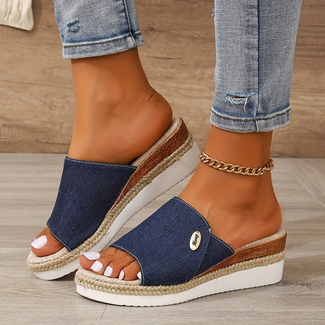 Marina Beckett | Woven Espadrille Wedge Sandals For Women