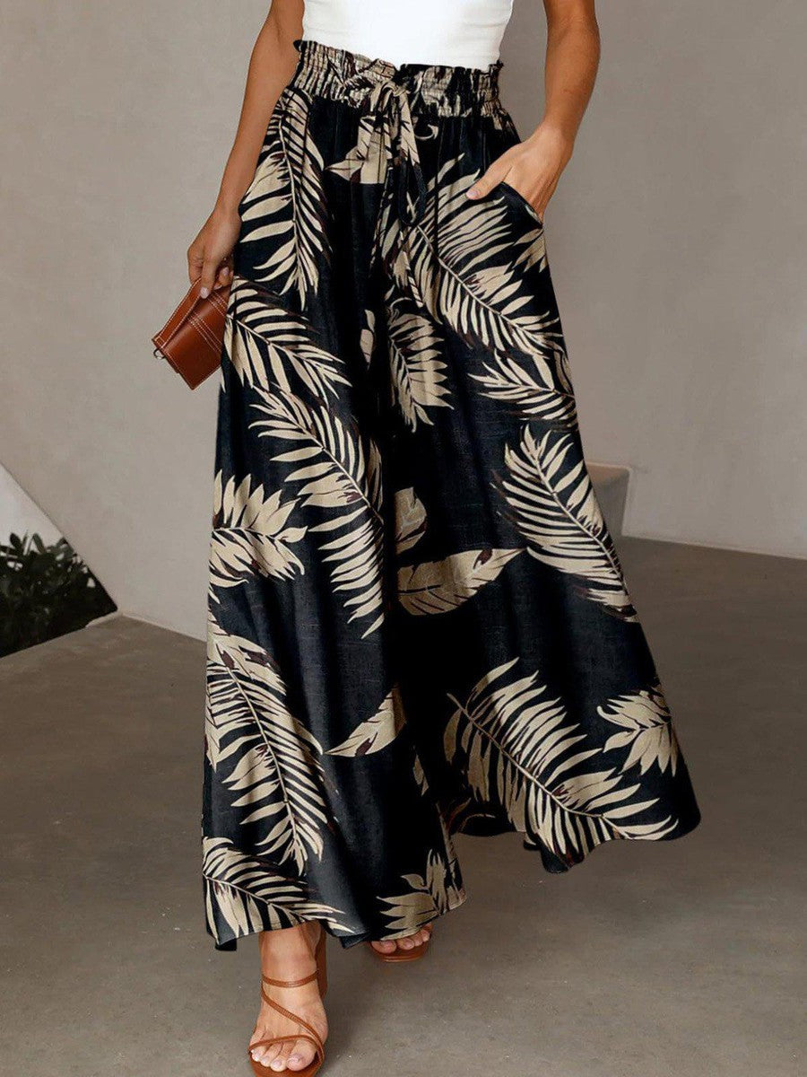 Popular Pants with Side Pockets and Floral Print, view 4 - Elena Harper
