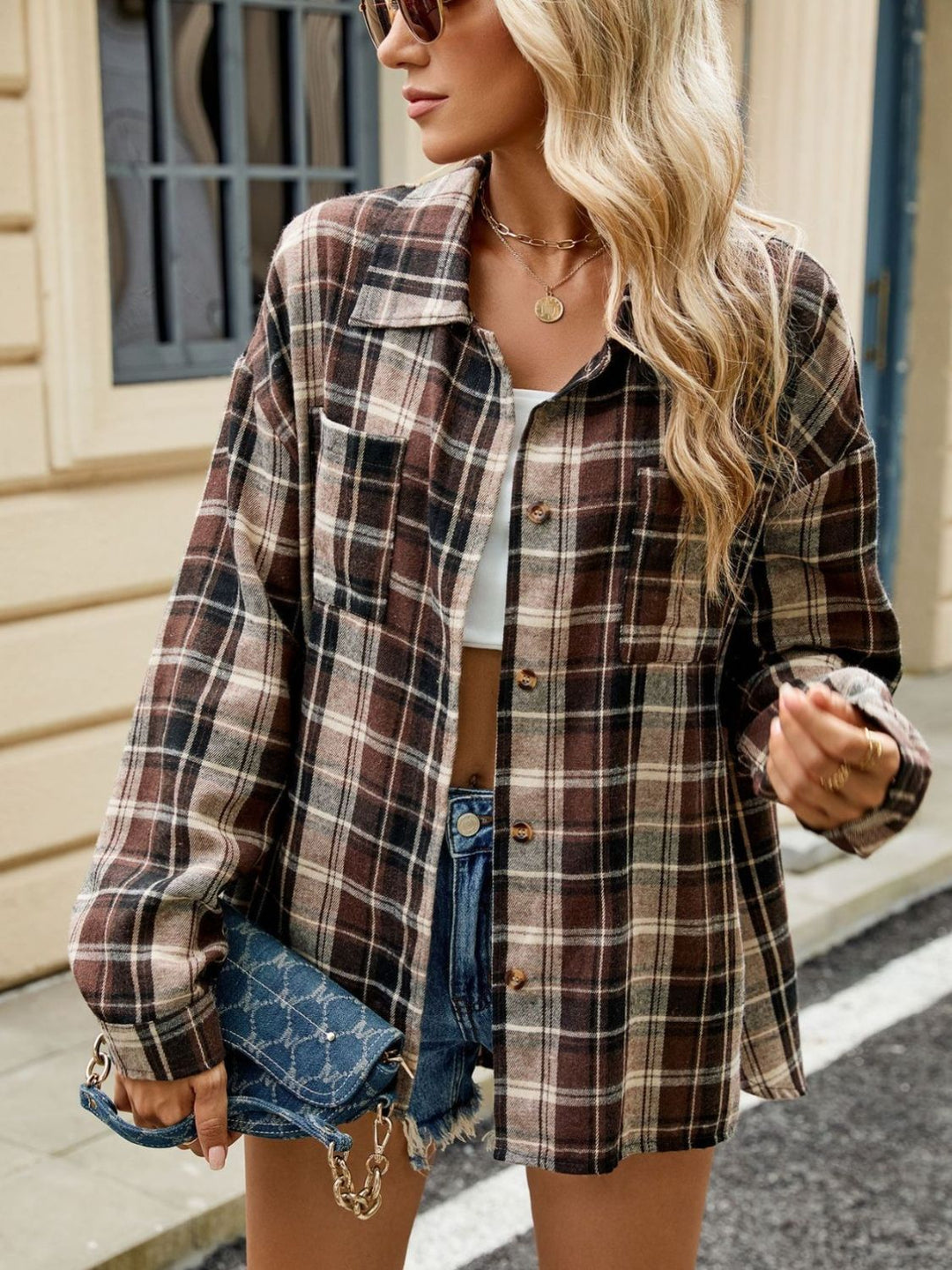 Long Sleeve Checkered Shirt for Women – Casual and Comfortable Everyday Style