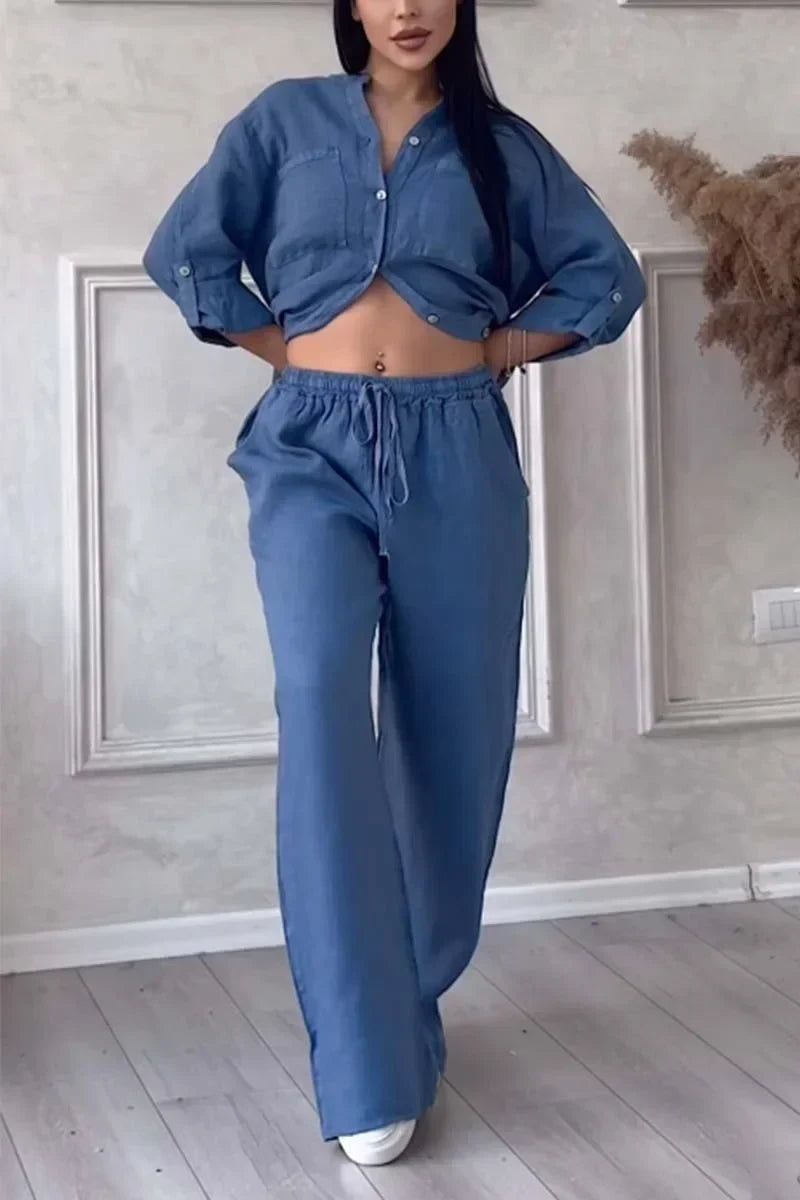 Arielle Cotton Linen Two-Piece Set, view 7 - Elena Harper