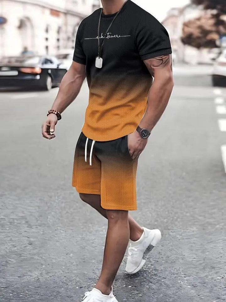 Men's Set Two Tone Modern Lightweight, Soft, Breathable Perfect for Athletic Activities, view 4 - Elena Harper