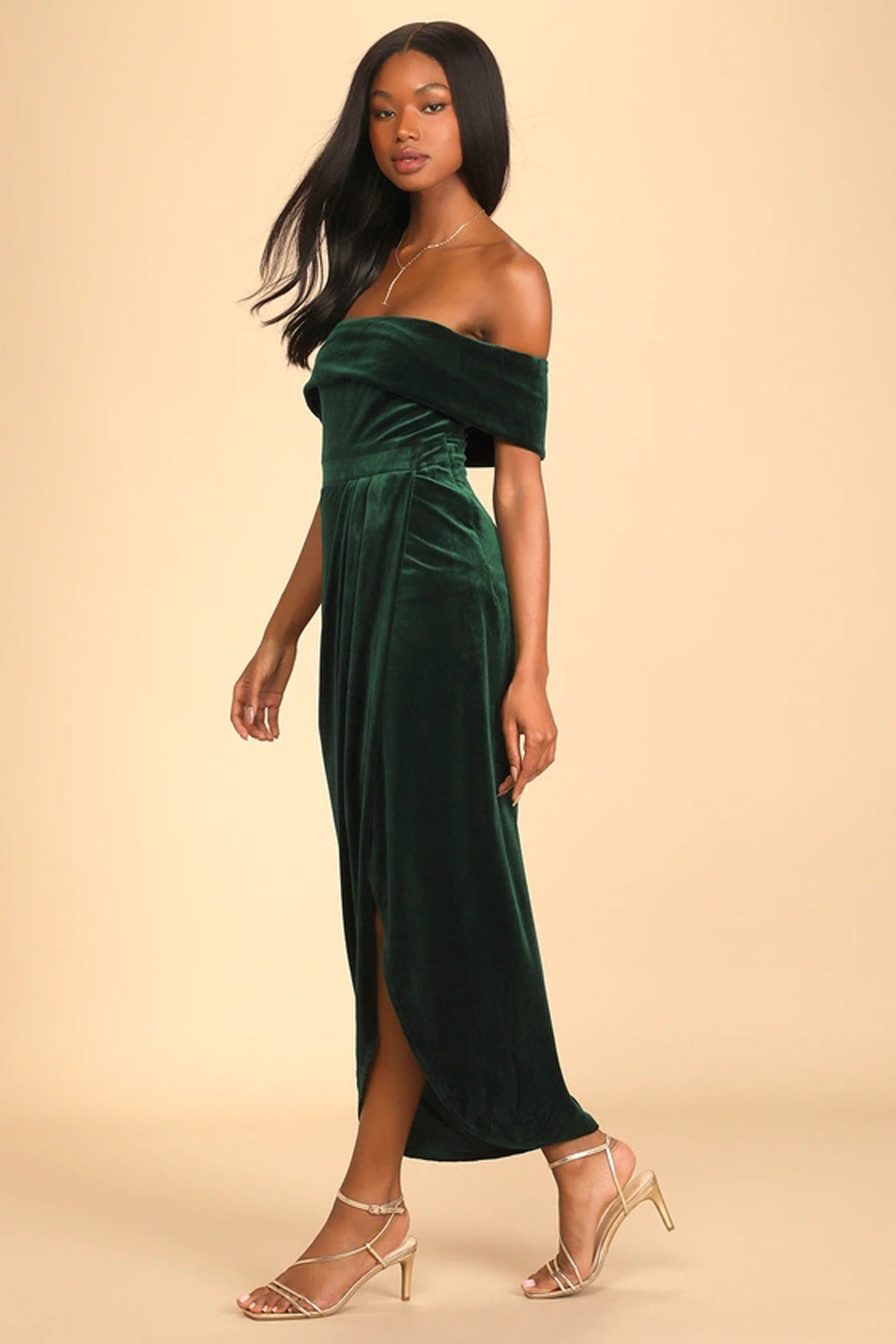 Elegant Velvet Dress for Women - Fatima