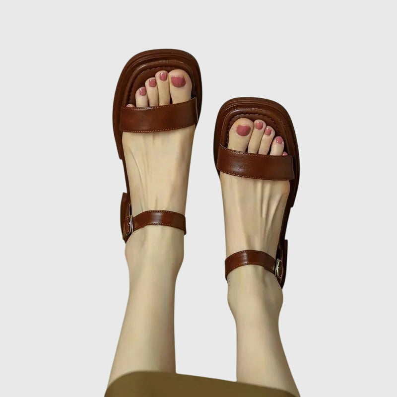 Celestia Orthopedic Leather Sandals - Elena Harper
