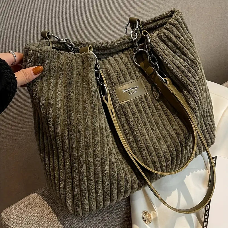 Onyx - Large Capacity Corduroy Tote Bag