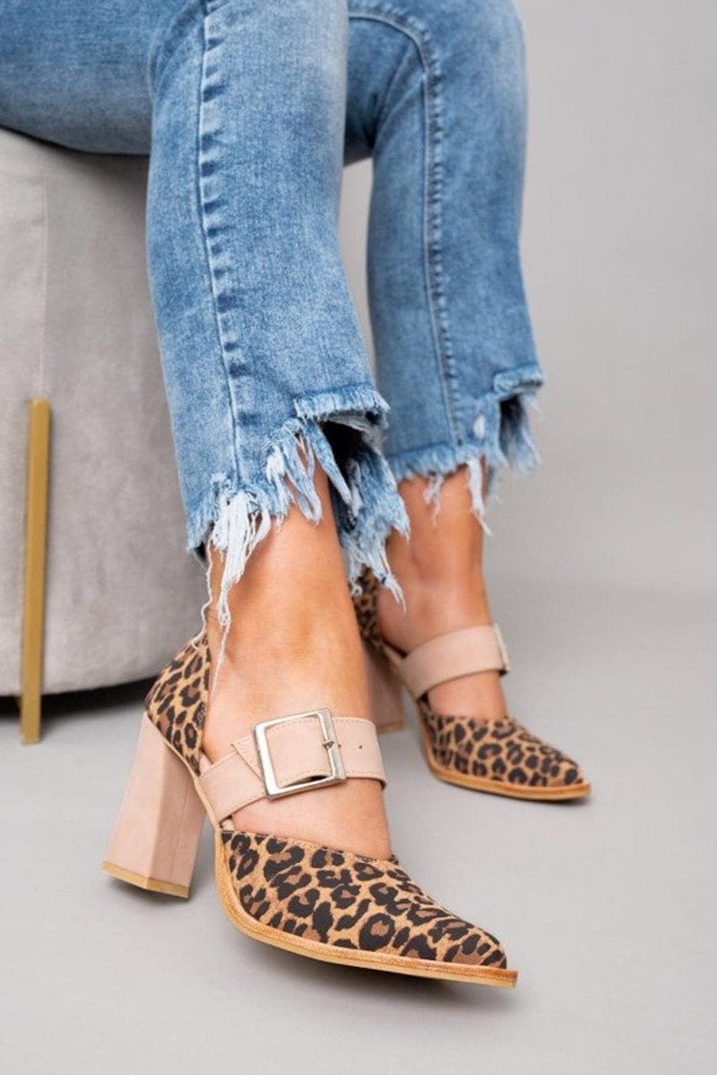 Barbara Bold Leopard Print Block Heels - Elena Harper