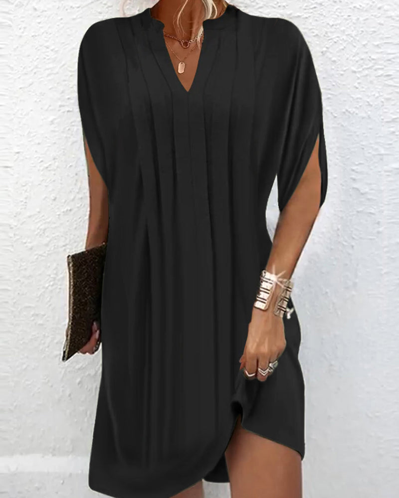 Short Sleeve Dress with Overlay