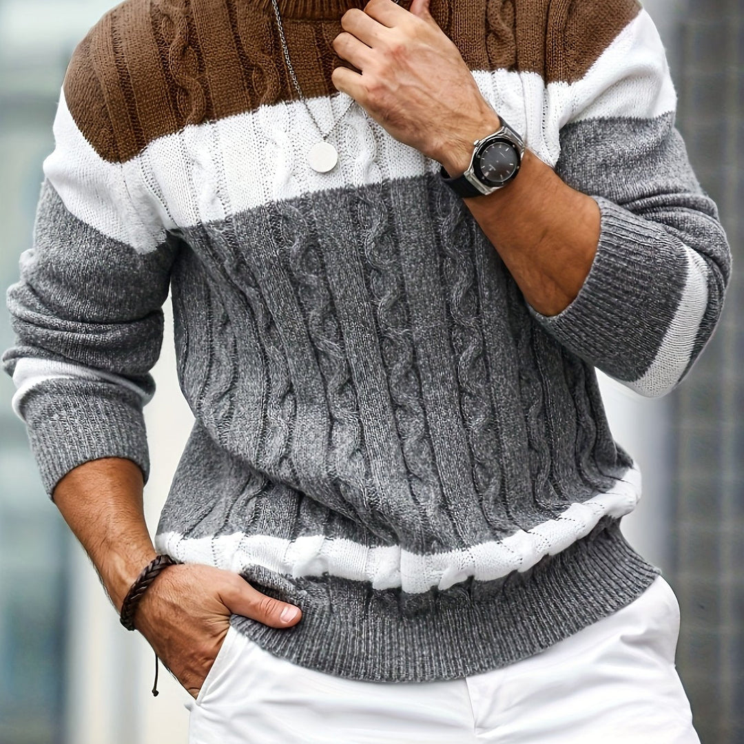 LAURENT MONACO | COLOR BLOCK KNIT PULLOVER FOR MEN