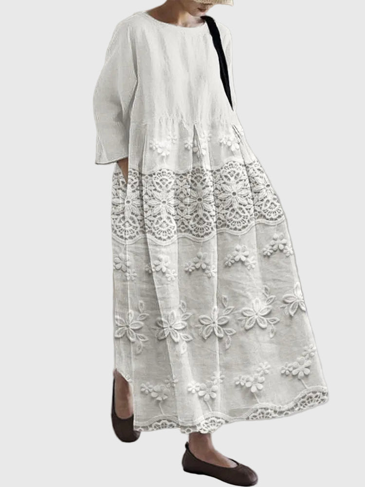 ELENA HARPER™  |  Delicate Lace Midi Dress