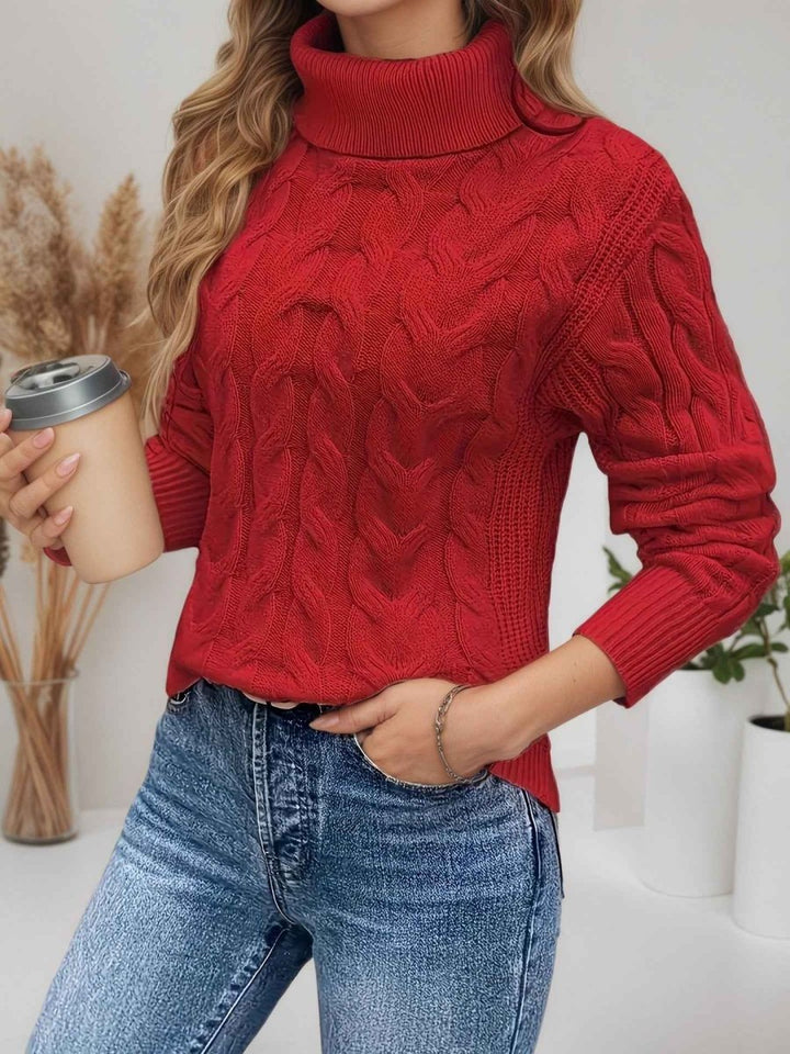 Women's Sweater with Turtleneck and Long Sleeves