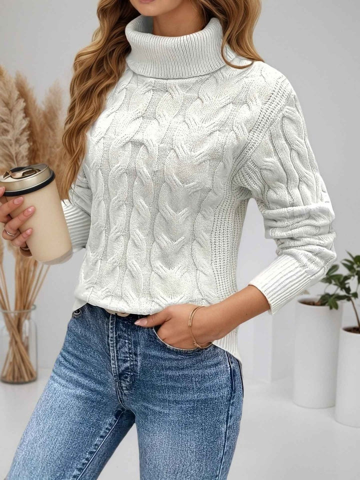 Women's Sweater with Turtleneck and Long Sleeves