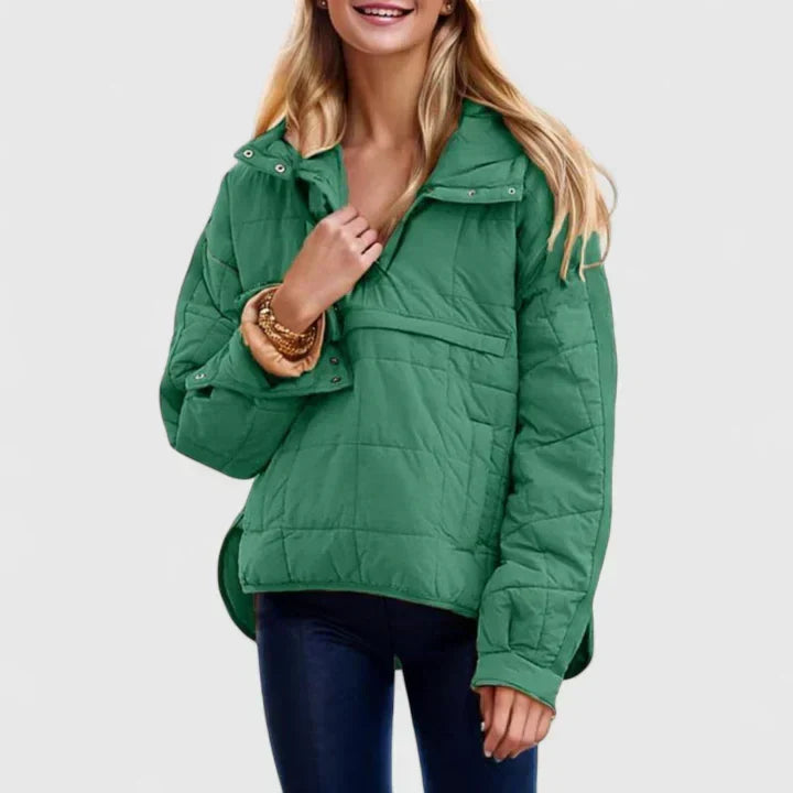 Fennara Women's Quilted Oversized Pullover Jacket - Elena Harper
