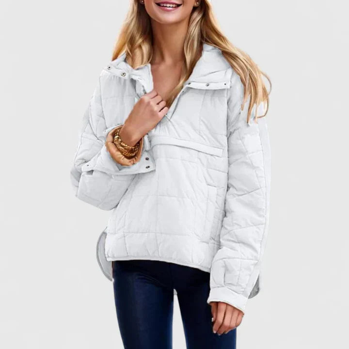 Fennara Women's Quilted Oversized Pullover Jacket, view 4 - Elena Harper