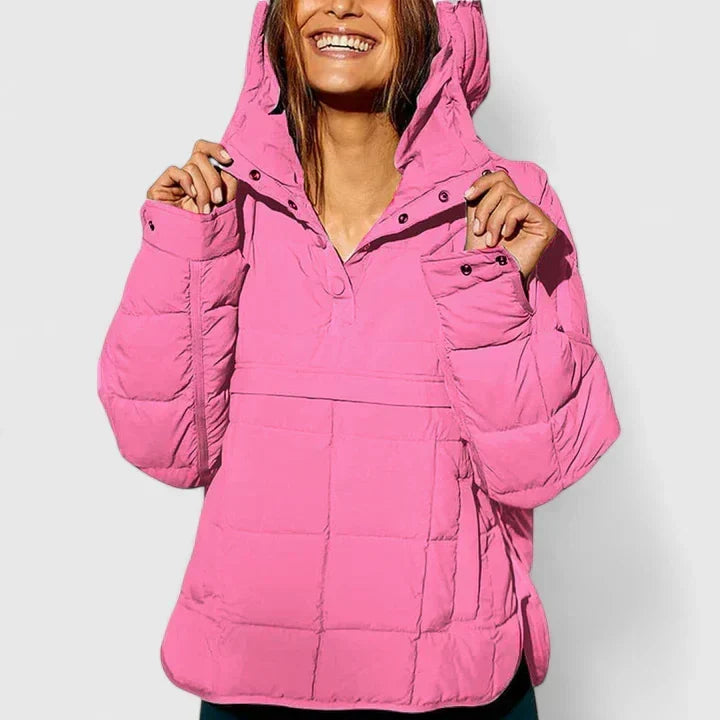 Fennara Women's Quilted Oversized Pullover Jacket, view 9 - Elena Harper
