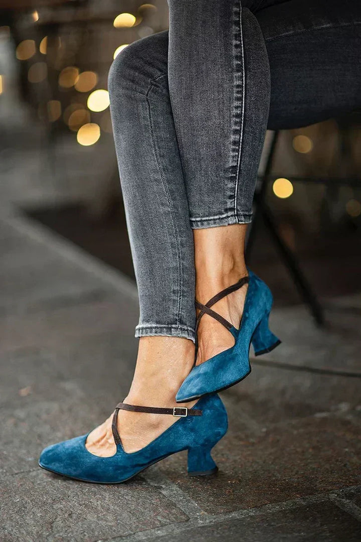 Women's Elegant Strappy Mid-Heel Shoes