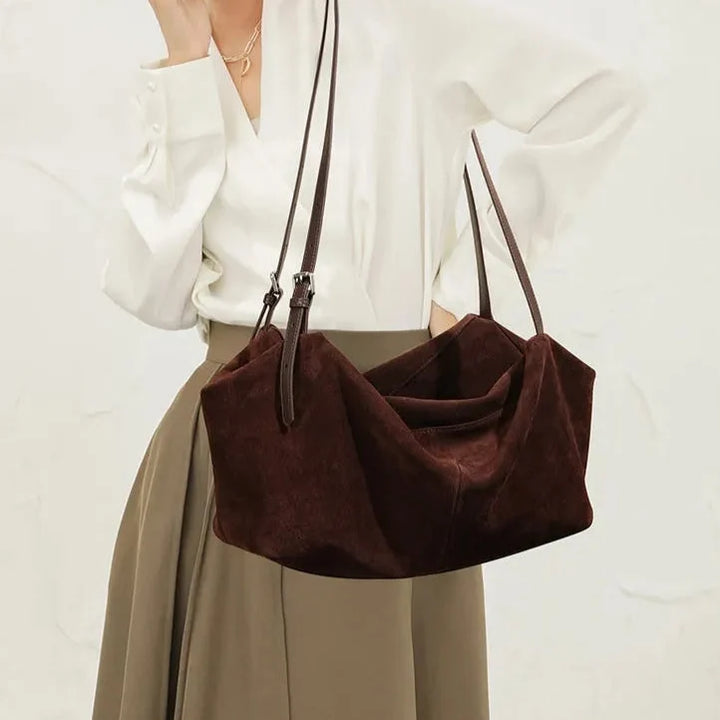 Suede-style crossbody bag for women - Lola