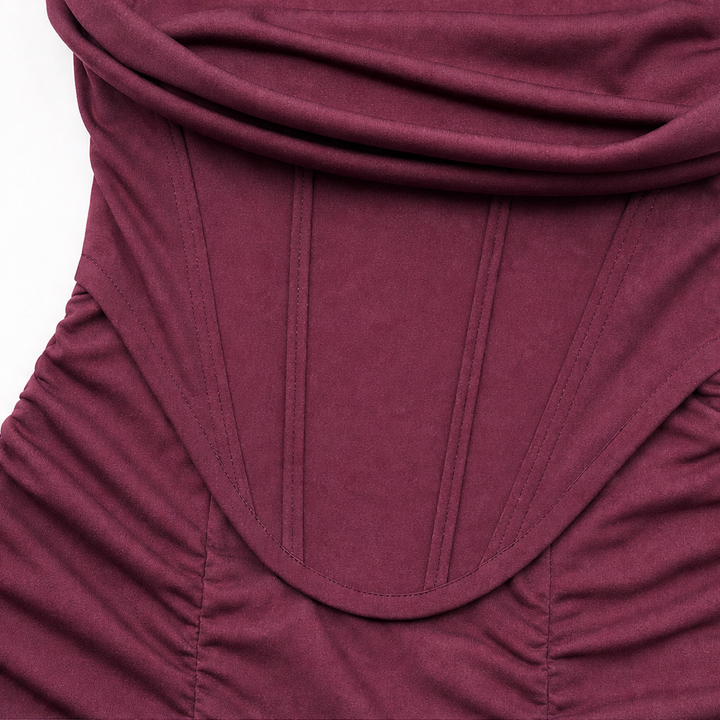 Elara Off-Shoulder Ruched Bodycon Midi Dress - Elena Harper