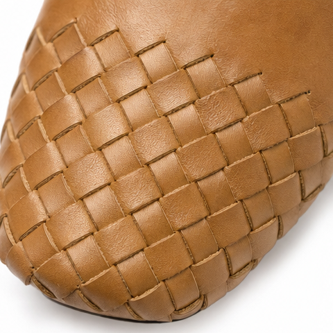 Archella Woven Leather Arc-Vamp Slip-On Mules - Elena Harper