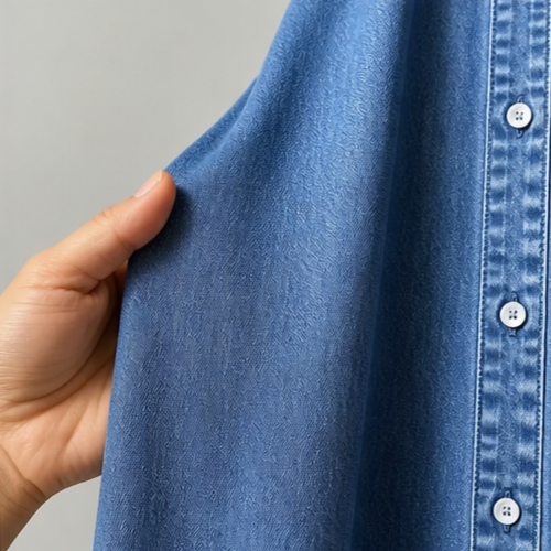 Denvera Denim-Look Maxi Dress That Moves With You - Elena Harper