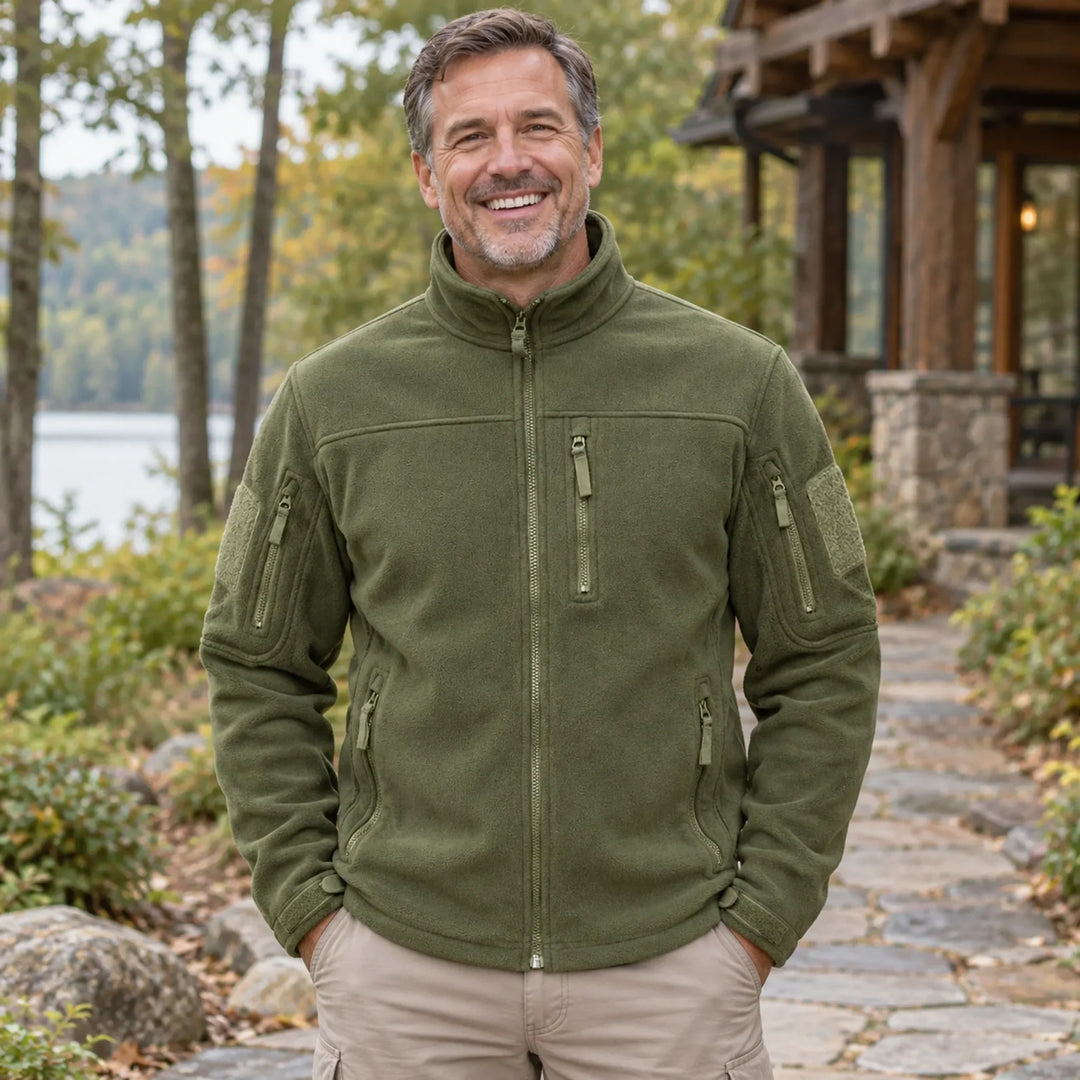 Men's Fleece Vest with Zipper and Multiple Pockets