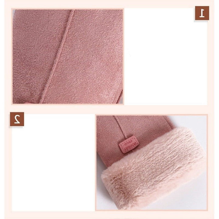 Fluffy Gloves with Lining and Touchscreen for Women