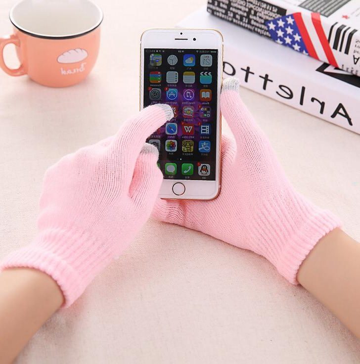 Fluffy Gloves with Lining and Touchscreen for Women