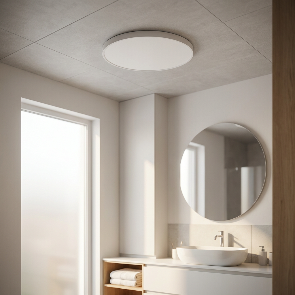 Round LED Ceiling Light with Gold Trim – Slim Design