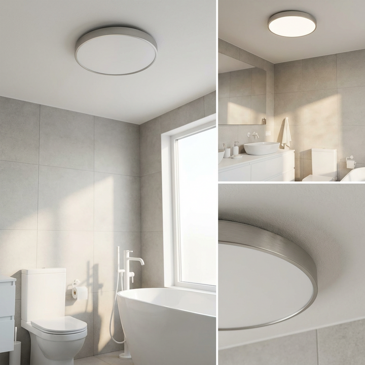 Round LED Ceiling Light with Gold Trim – Slim Design