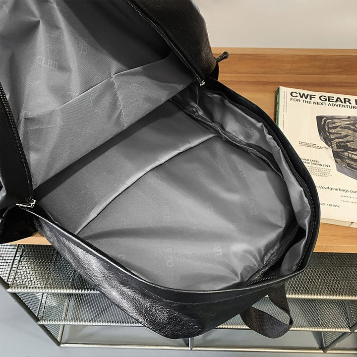 Men's Backpack | Spacious Laptop Bag & Double Shoulder Strap | Casual & Functional | Faux Leather