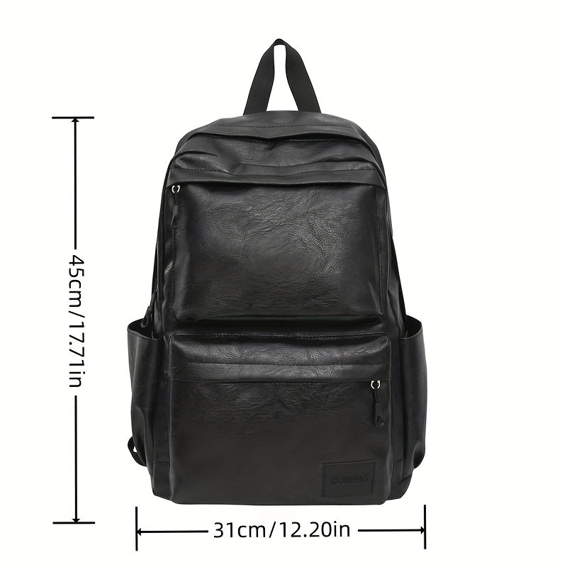 Men's Backpack | Spacious Laptop Bag & Double Shoulder Strap | Casual & Functional | Faux Leather