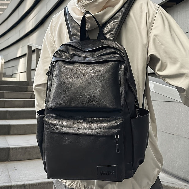 Men's Backpack | Spacious Laptop Bag & Double Shoulder Strap | Casual & Functional | Faux Leather