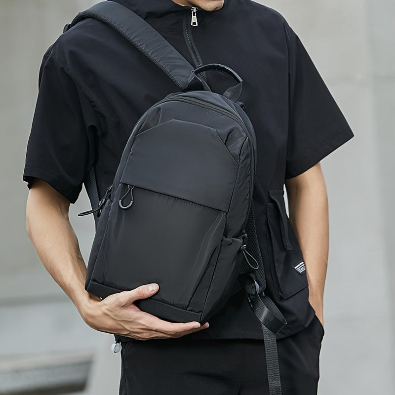 Men's Mini Backpack | Lightweight & Durable | Multiple Pockets | Black Oxford Fabric