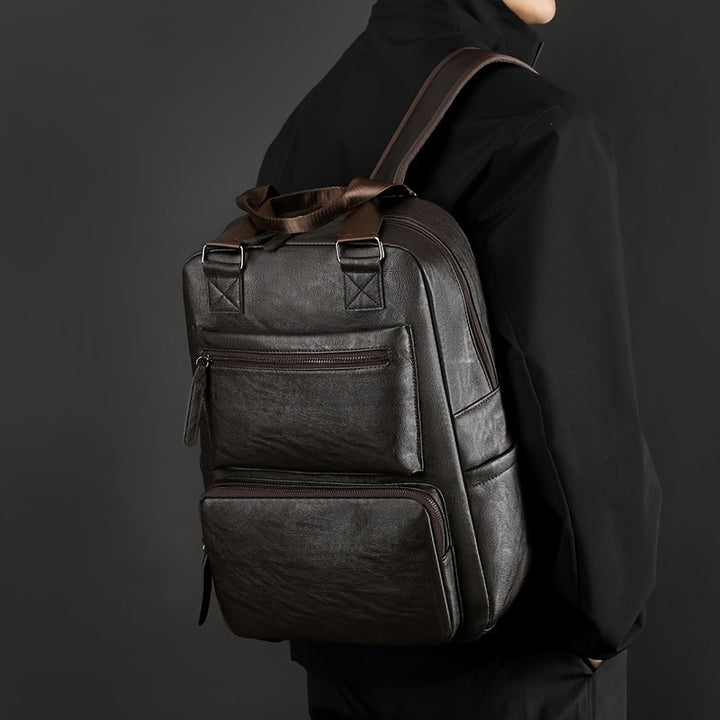 Men's Backpack | Large Capacity | With Laptop Compartment & Multiple Pockets | PU
