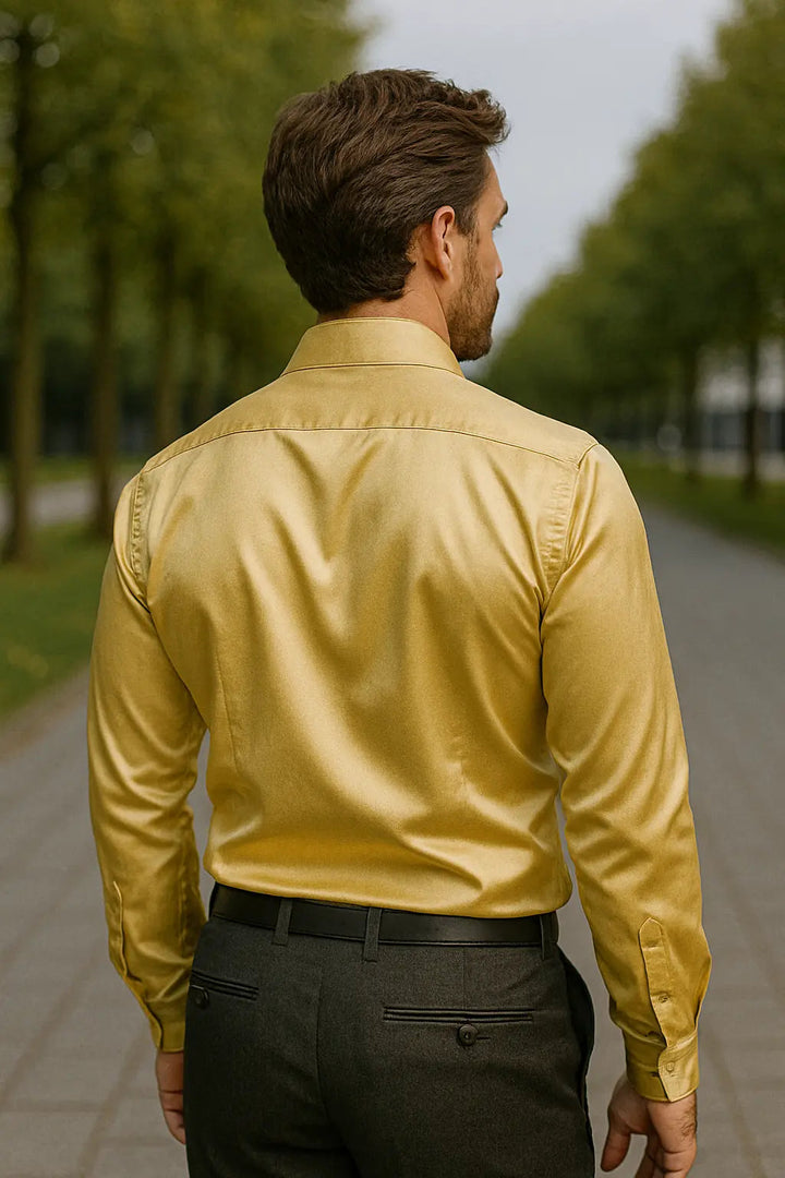 Men's Shirt Slim Fit & Luxe Long Sleeves For Party & Tuxedo Looks, view 6 - Elena Harper