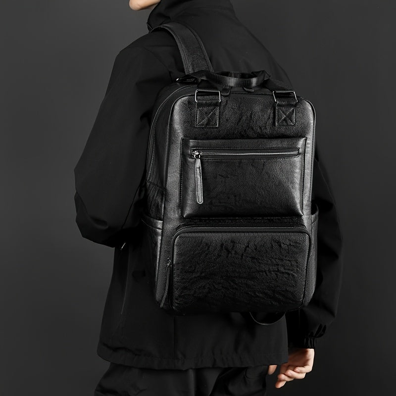 Men's Backpack | Large Capacity | With Laptop Compartment & Multiple Pockets | PU
