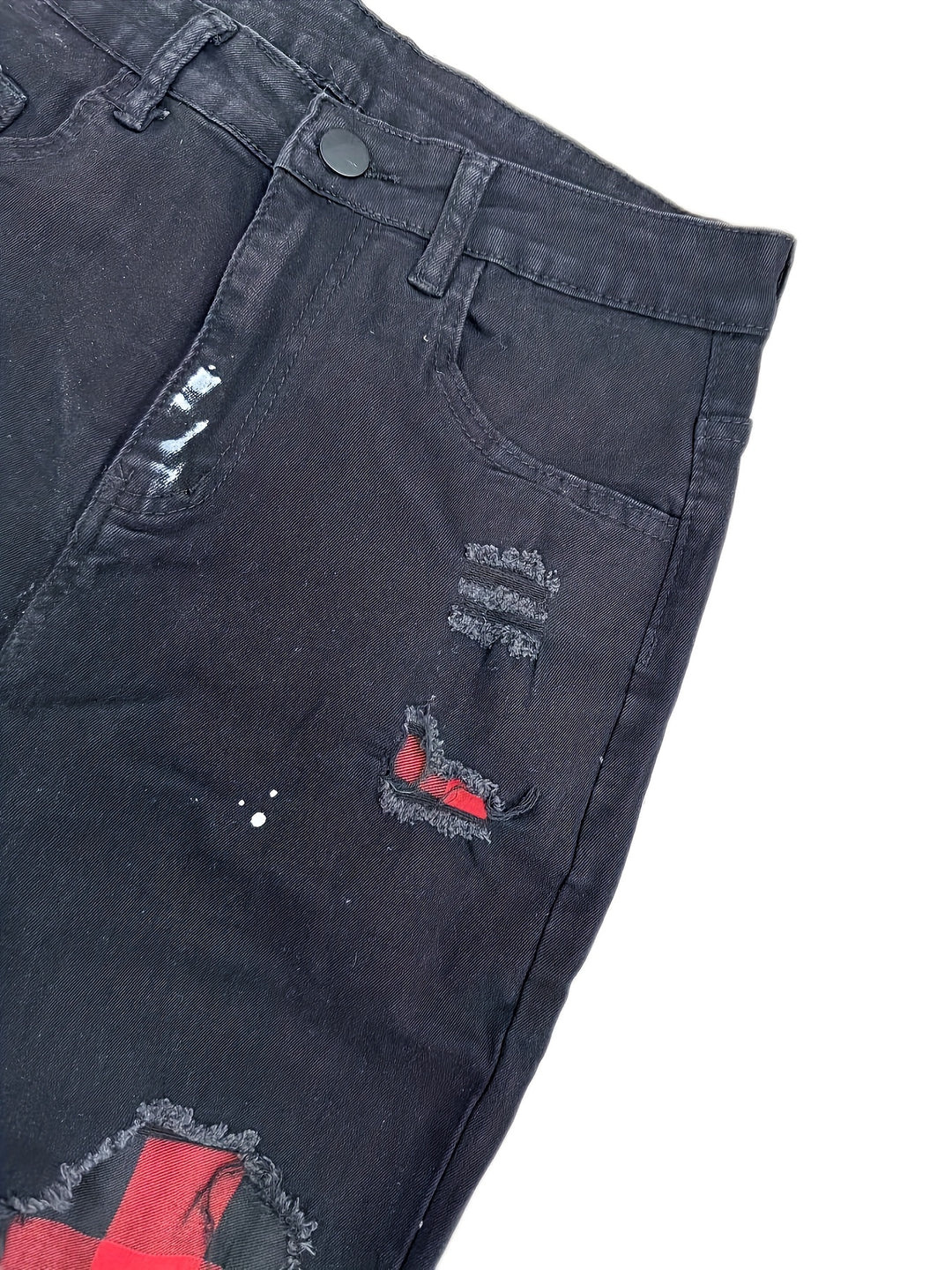 Men's Patchwork Jeans | Slim Fit | Stretch Denim | Trendy Style