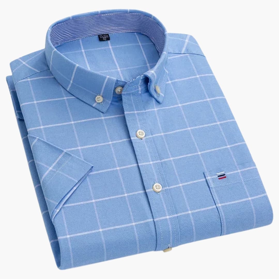 Shirt Men | Short Sleeves | Checked Pattern | Business