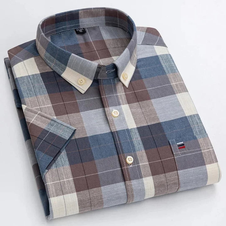 Shirt Men | Short Sleeves | Checked Pattern | Business