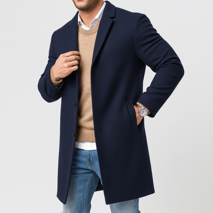 Winter Coat for Men | Tailored Trench Coat | Button Design