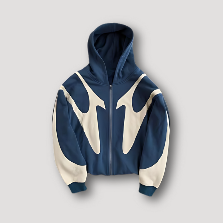Peter | Men's Trendy Hoodie with Flame Pattern and Zipper